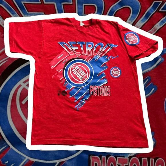 Vintage NBA Detroit Pistons Single Stitch MJT’s Shirt Size XL 25”x31” - Picture 1 of 5